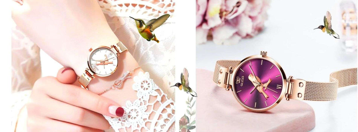 Montre femme acier inoxydable couleur acier ou doré cadran décoré  verre saphir ou synthétique bouton poussoir étanche waterproof cadran lumineux résiste aux mouvement automatique self winding bracelet cuir naturel ou cuir coloré ou polyuréthane coloré