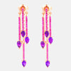 Boucles d'oreilles argent pendantes améthyste