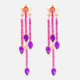 Boucles d'oreilles argent pendantes améthyste
