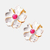 Boucles d'oreilles en argent tourmaline rose flamant 