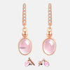 Boucles d'oreilles argent vermeil rose quartz rose