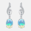 Boucles d'oreilles argent pierre opale et zirconium