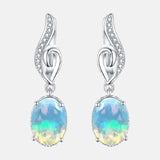 Boucles d'oreilles argent pierre opale et zirconium