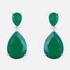 Boucles d'oreilles Argent quartz agate verte