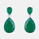 Boucles d'oreilles Argent quartz agate verte