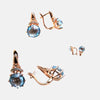 Boucles d'oreilles pierre topaze bleu ciel
