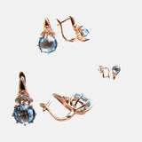 Boucles d'oreilles pierre topaze bleu ciel