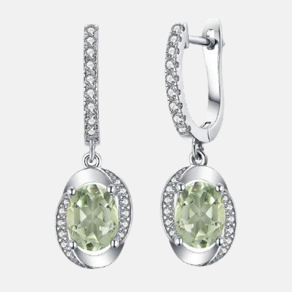 Boucles d'oreilles Améthyste verte naturelle.