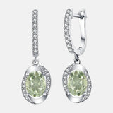 Boucles d'oreilles Améthyste verte naturelle.