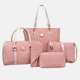 Ensemble set de voyage valise bagage à main rose anse blanche