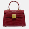 Sac à main luxe en cuir rouge basque imitation croco Doublure polyester Poche interieure zip Fermeture Cover