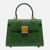 Sac à main luxe en cuir vert basque imitation croco Doublure polyester Poche intérieure zip Fermeture Cover