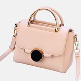 Mini sac de femme style tendance mode polyuréthane rose pale grande bandoulière
