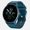 Montre femme connectée Bracelet gel de silice bleu de prusse ios android cadran noir pour toutes les activités sportives jelo'scollection