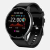Montre femme connectée Bracelet gel de silice noir ios android cadran noir pour toutes les activitées sportives jelo'scollection
