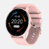 Montre femme connectée Bracelet gel de silice rose ios android cadran  noir pour toutes les activités sportives jelo'scollection