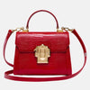 Sac à main de femme en cuir de luxe et bandoulière fine rouge tres haute qualite