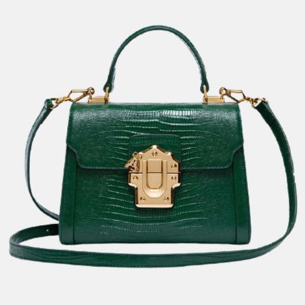 Sac à main de femme en cuir de luxe et bandoulière fine vert trés haute qualité