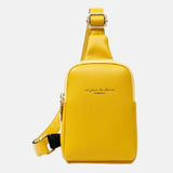 Sac polyuréthane jaune à large bandoulière pour smartphone androïd ou Iphone
