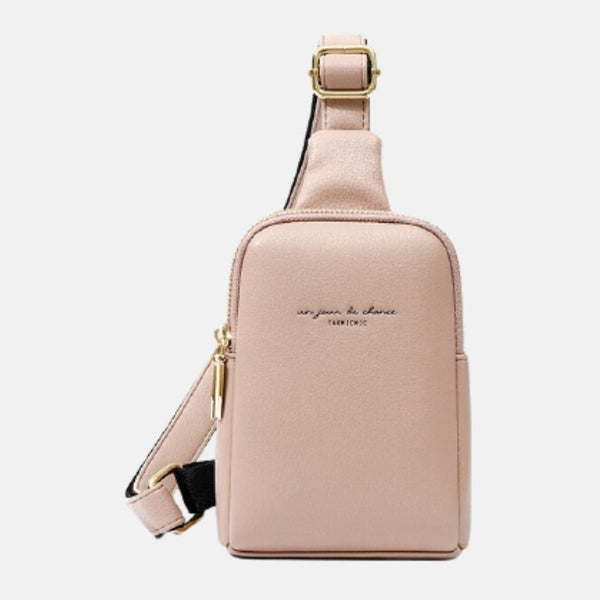 Sac polyuréthane rose pale à large bandoulière pour smartphone androïd ou Iphone