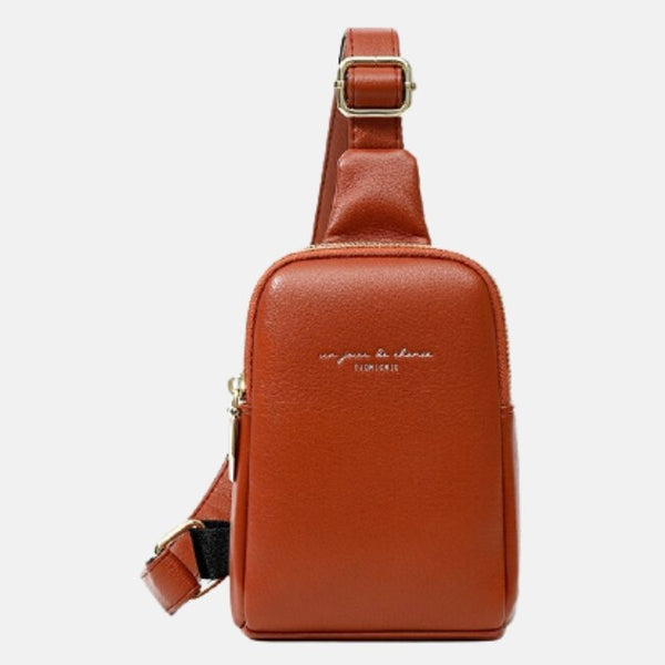 Sac polyuréthane roug carmin à large bandoulière pour smartphone androïd ou Iphone