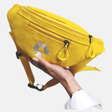    Sac banane en nylon tendance des années 80 sacoche bandoulière jaune