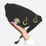    Sac banane en nylon tendance des années 80 sacoche bandoulière noire