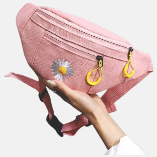   Sac banane en nylon tendance des années 80 sacoche bandoulière rose