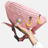    Sac banane en nylon tendance des années 80 sacoche bandoulière rose