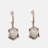 Boucles d'oreilles vermeil rose, opale naturelle
